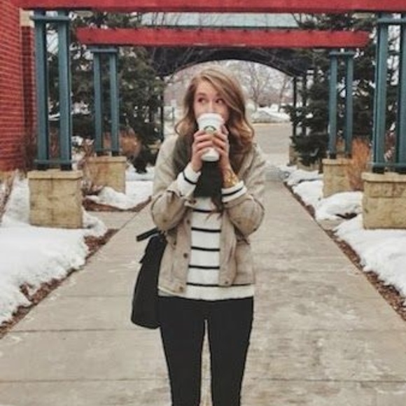 Chaps Jackets & Blazers - Khaki Utility Jacket Tan Button Up with Pockets M